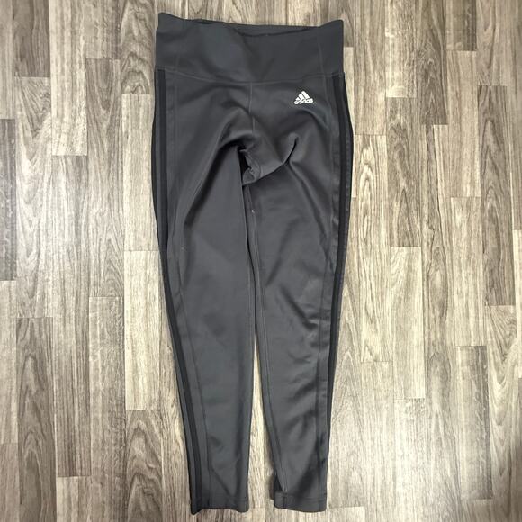 Adidas Climalite Women’s High Rise Leggings Gray Size M Athletic Gym Tights - Picture 1 of 7